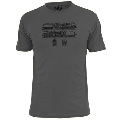 Mens BR 41 Locomotive Train Blueprint T Shirt