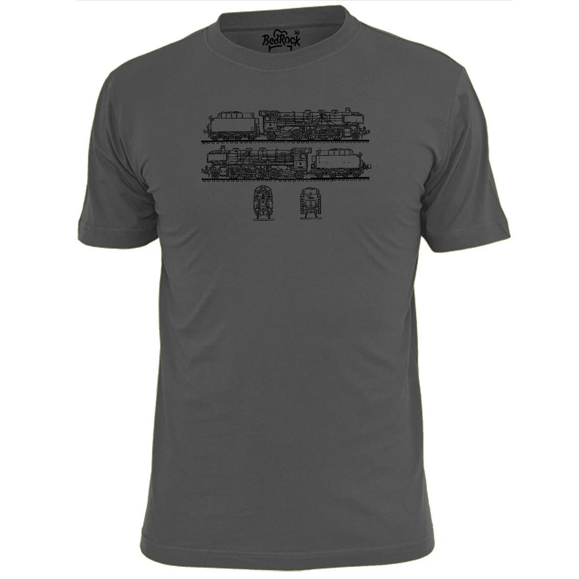 Mens BR 41 Locomotive Train Blueprint T shirt S