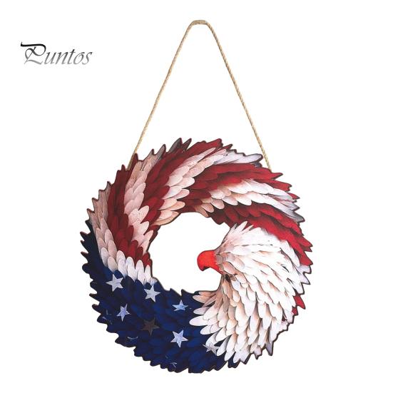 

Обновленный венок с крыльями на День независимости, украшение с тесьмой, легко повесить, водонепроницаемый дверной знак, украшение на входную дверь 40cm