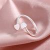 New Cute Brushed Love Simple 925 Sterling Silver Jewelry Fresh Small Heart Shaped Opening Rings TYB476