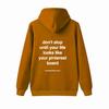 Don't stop Hoodie Loose Plus Hoodie, Kangaroo Pocket Letter Hoodie