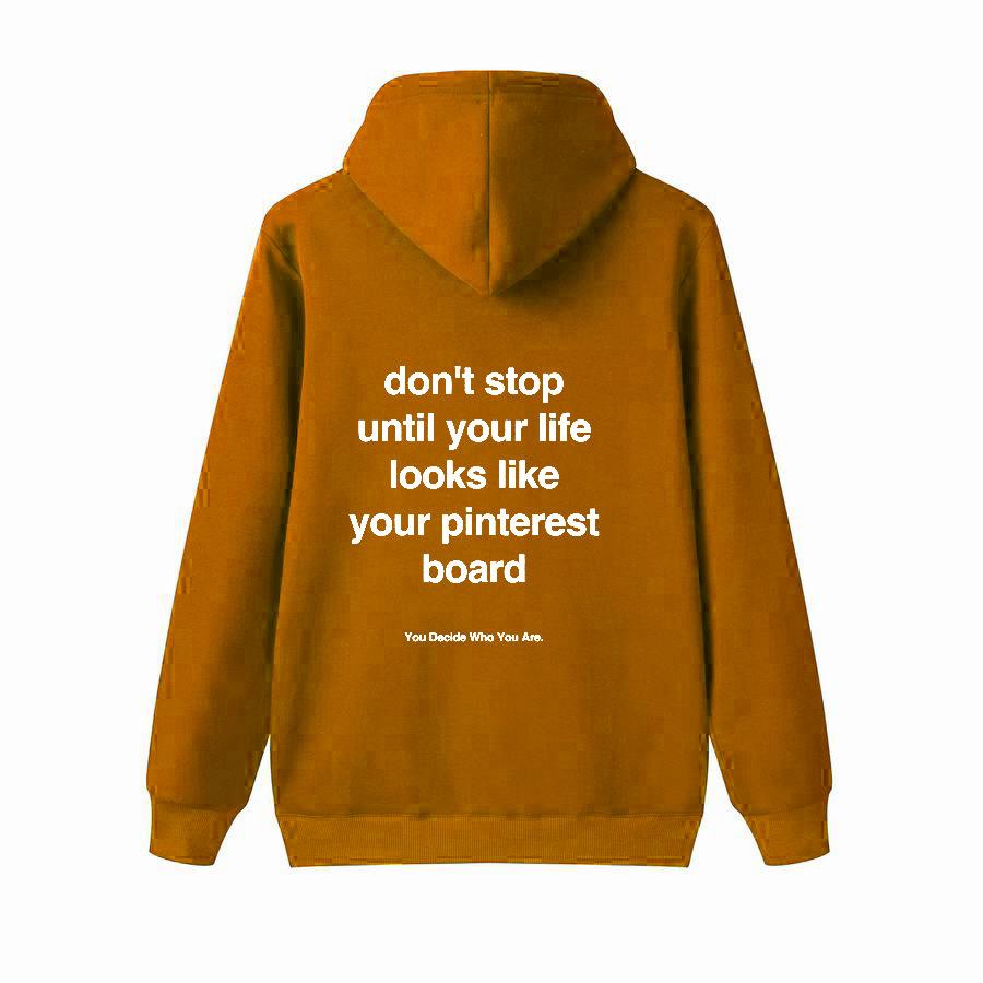 Don't stop Hoodie Loose Plus Hoodie, Kangaroo Pocket Letter Hoodie