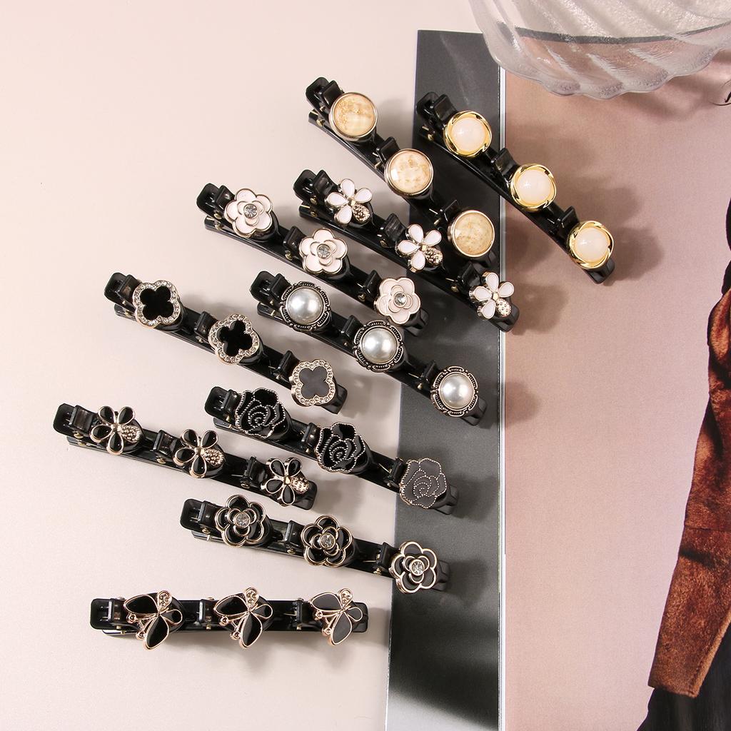 Funkelnde Kristallstein geflochtene Haarspangen, Haarbänder aus Satinstoff, Strass-Haarspangen, Geflochtene Haarspange mit Strasssteinen