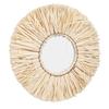 Espejo de Pared de Paja Estilo Nórdico Espejo Colgante con Borla de Paja Tejida a Mano Decoración de Pared Boho