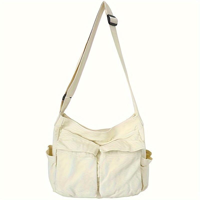 NATAWA Vintage Messenger Bag, Casual Reistas, Schoudertas met meerdere vakken wit
