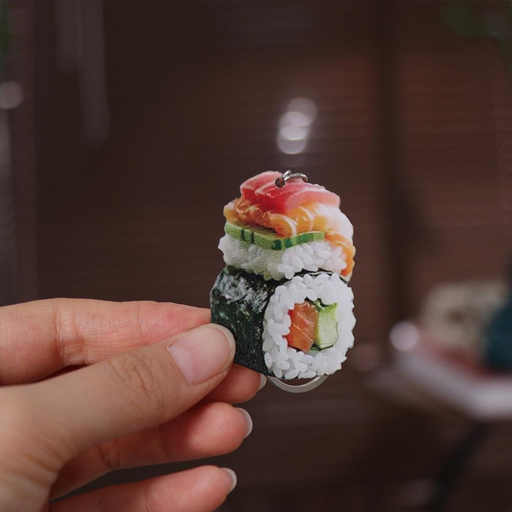 Cute Sushi Food Pendant Mini 2D Hanging Ornament Fashion Sushi Keychain Bag Charm