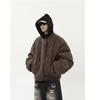 Hooded Leather Jacket Men Bomber Jacket Motorcycle Sleelve Winter Warm Thiened Casual Loose Solid Color Fit Man Top