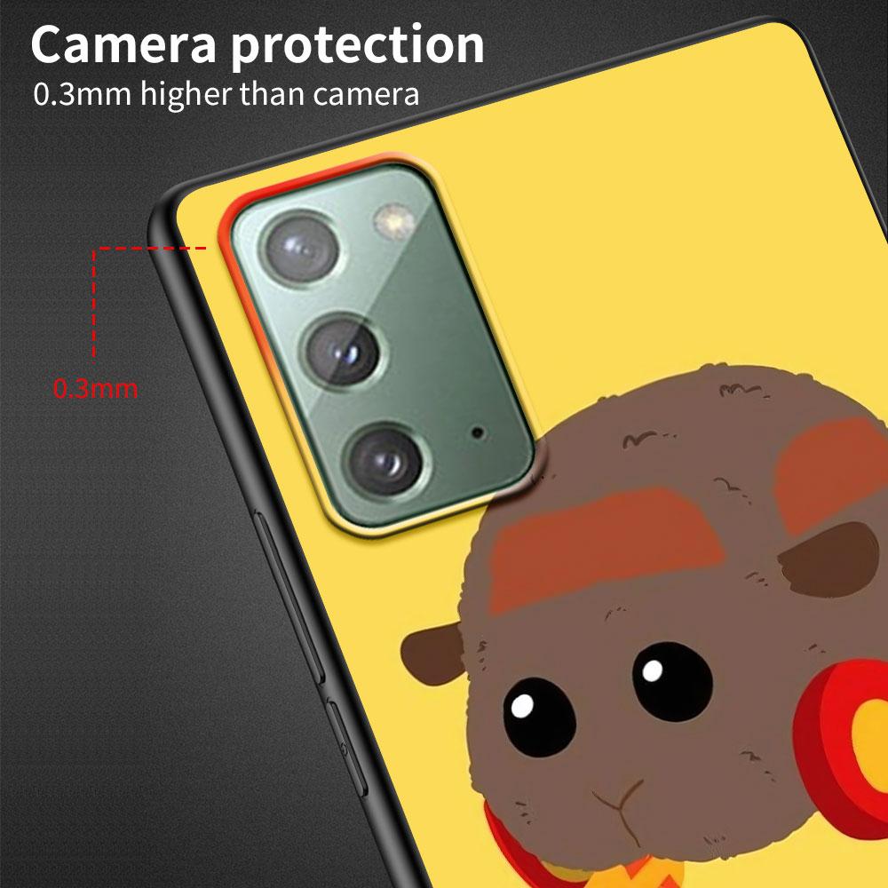 Cute PUI PUI MOLCAR Case for Samsung Galaxy Note 20 Ultra 8 10 Lite 9 TPU Phone Cover Note 10 Plus Black Soft Shell Funda Capa