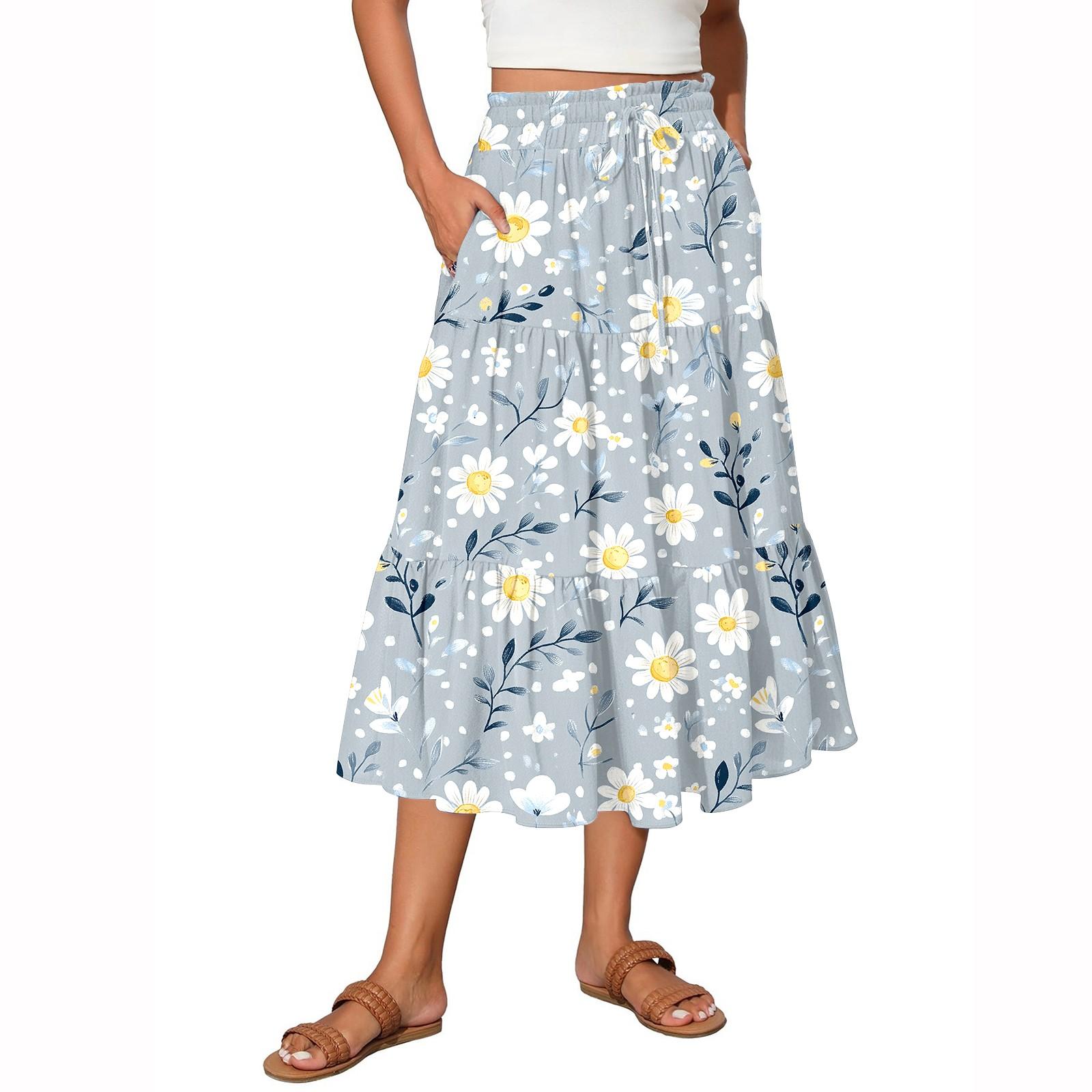 

Женские струящиеся расклешенные юбки-макси с оборками и эластичным поясом, элегантные многослойные длинные юбки в стиле бохо XL