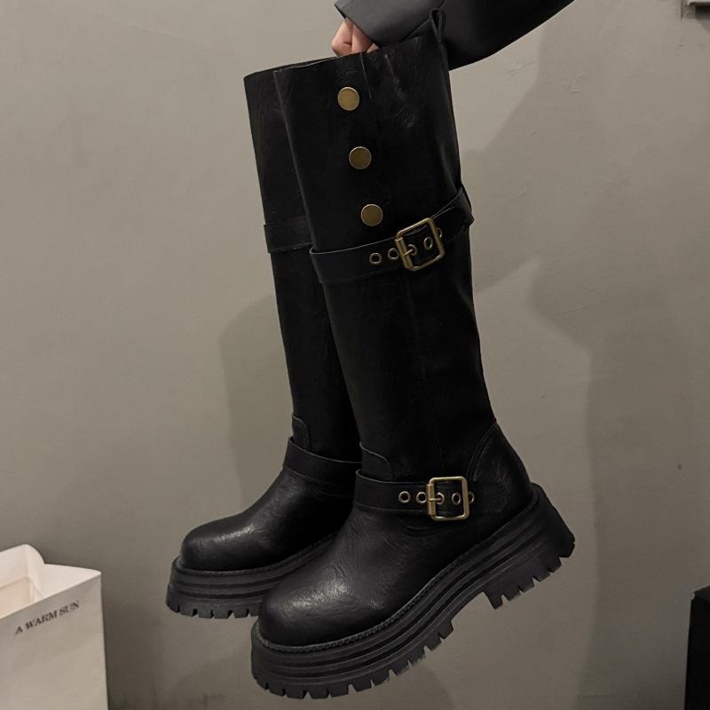But Knee Boots, Children's Models, Small Autumn and Winter Women's Boots, Thick-soled Medium-soled Martin Boots, Tall Knights, Thin Boots