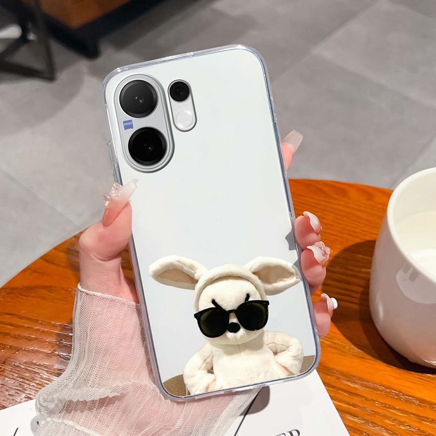 Casing For Vivo V60 V40 Lite V30e Y38 Y39 Y78 X200 Ulta X200s Case Cute Rabbit Panda Dog Back Covers TPU Silicone Soft Clear Phone Bags For Vivo Shell