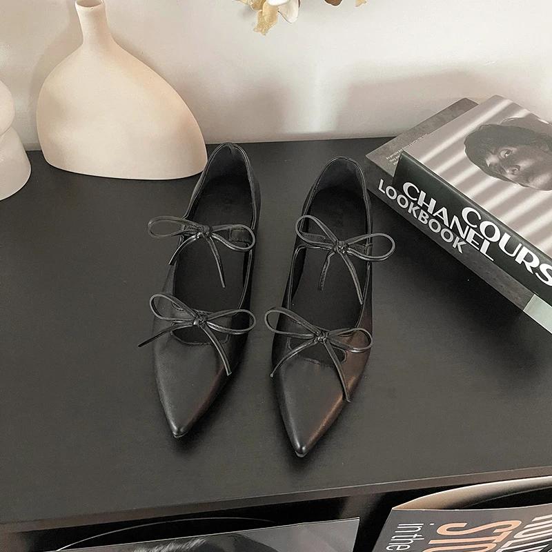 Fashion Butterfly-knot Women Mary Jane Shoes Fashion Pointed Toe Internal Elevation Shoes Spring Autumn Ladies Elegant Dress Pumps