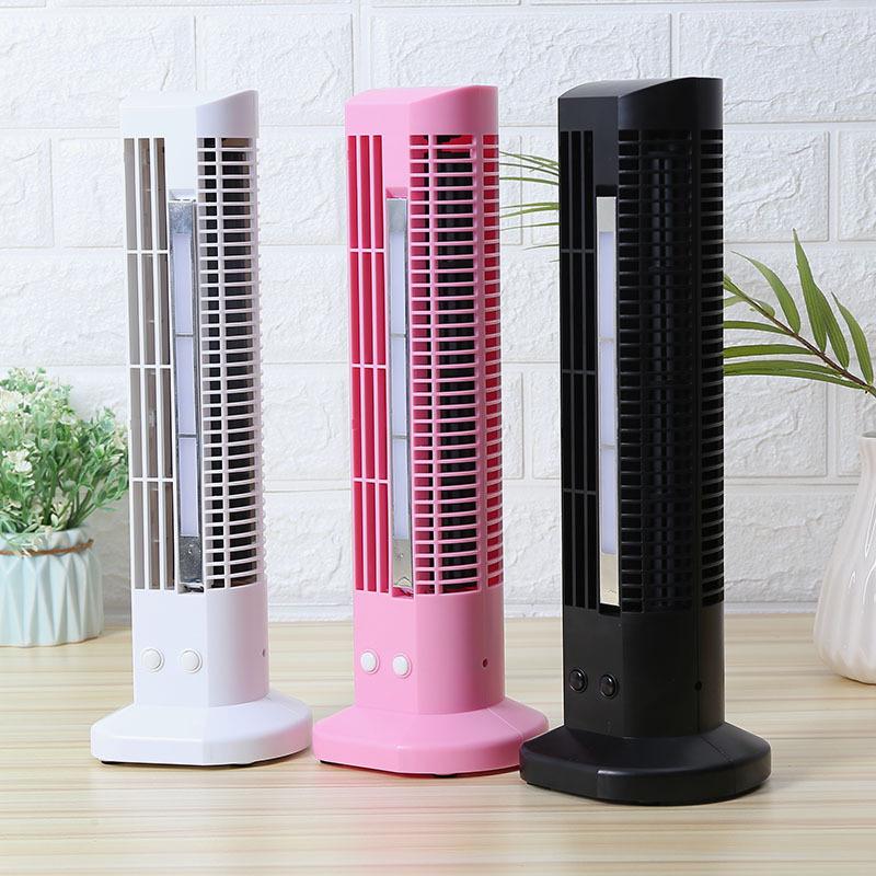 2025 Mini Desktop Tower Bladeless Fan with Light, USB Portable Fan Color Box