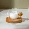 50/100/150 ml Szklanka do odmierzania espresso z drewnianym uchwytem DIY Dzbanek do mleka Akcesoria do kawy Przezroczysty kubek do odmierzania kuchennego