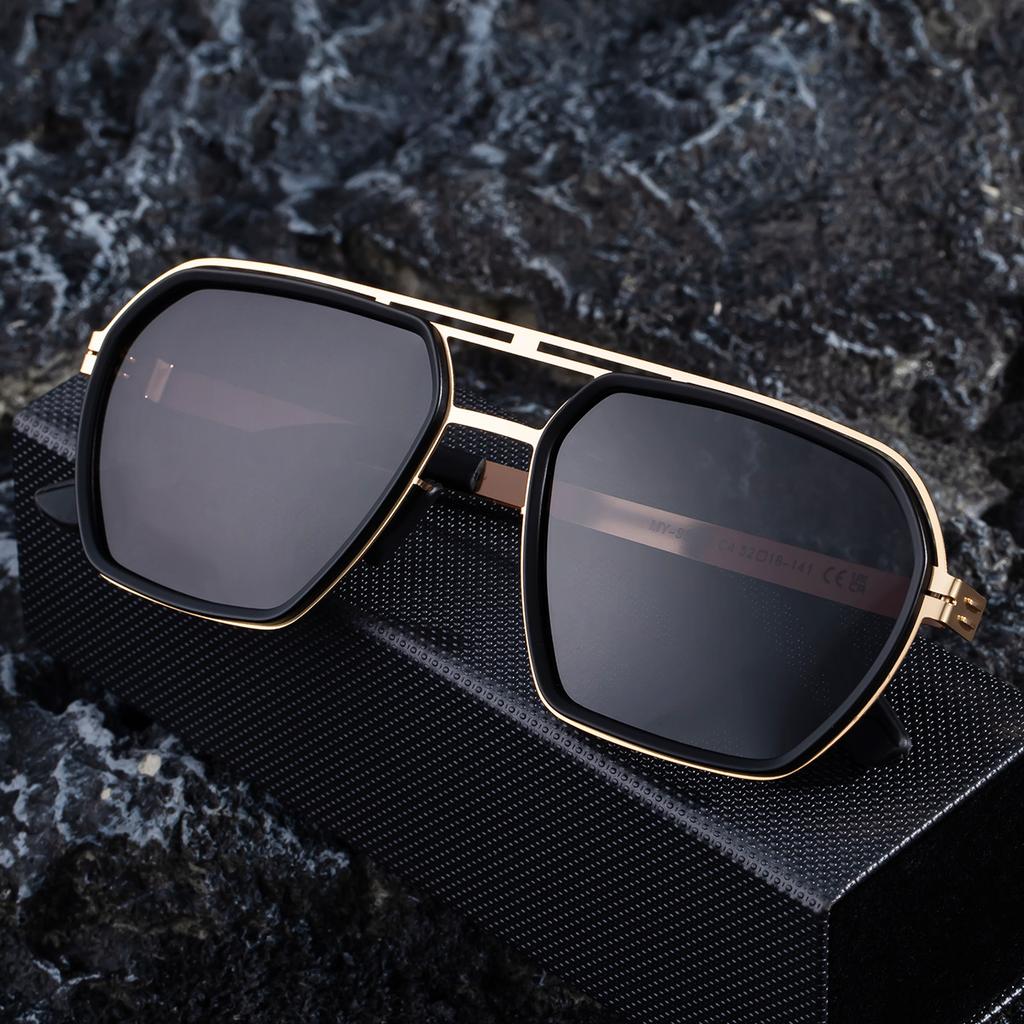 JYL TS Men's Square Polarized - Fishing Double-Bridge Stainless Frames MY-98324