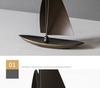 Creative Sailboat Model Crafts Statue Desk Decoration Ornaments Abstract Artwork Sailboat Resins Sculpture Room Aesthetic Decor
