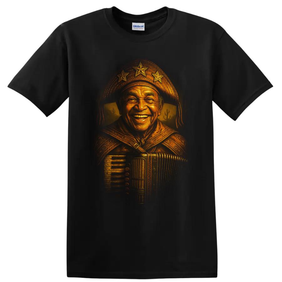 Luiz Gonzaga Portrait Accordion Music T Shirt Vintage Folk Tee