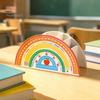 Back to School Stationery Supplies Wooden Rainbow Pencil Holder, Cute Desk Organizer, Office Art Supply Classroom Organizer for Kids, Teacher