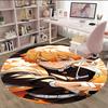 1pc Agatsuma Zenitsu  Carpet, Round Rug, Comfortable, Suitable for Entryways, Living Rooms, Office, And Bedrooms, Christmas Decoration