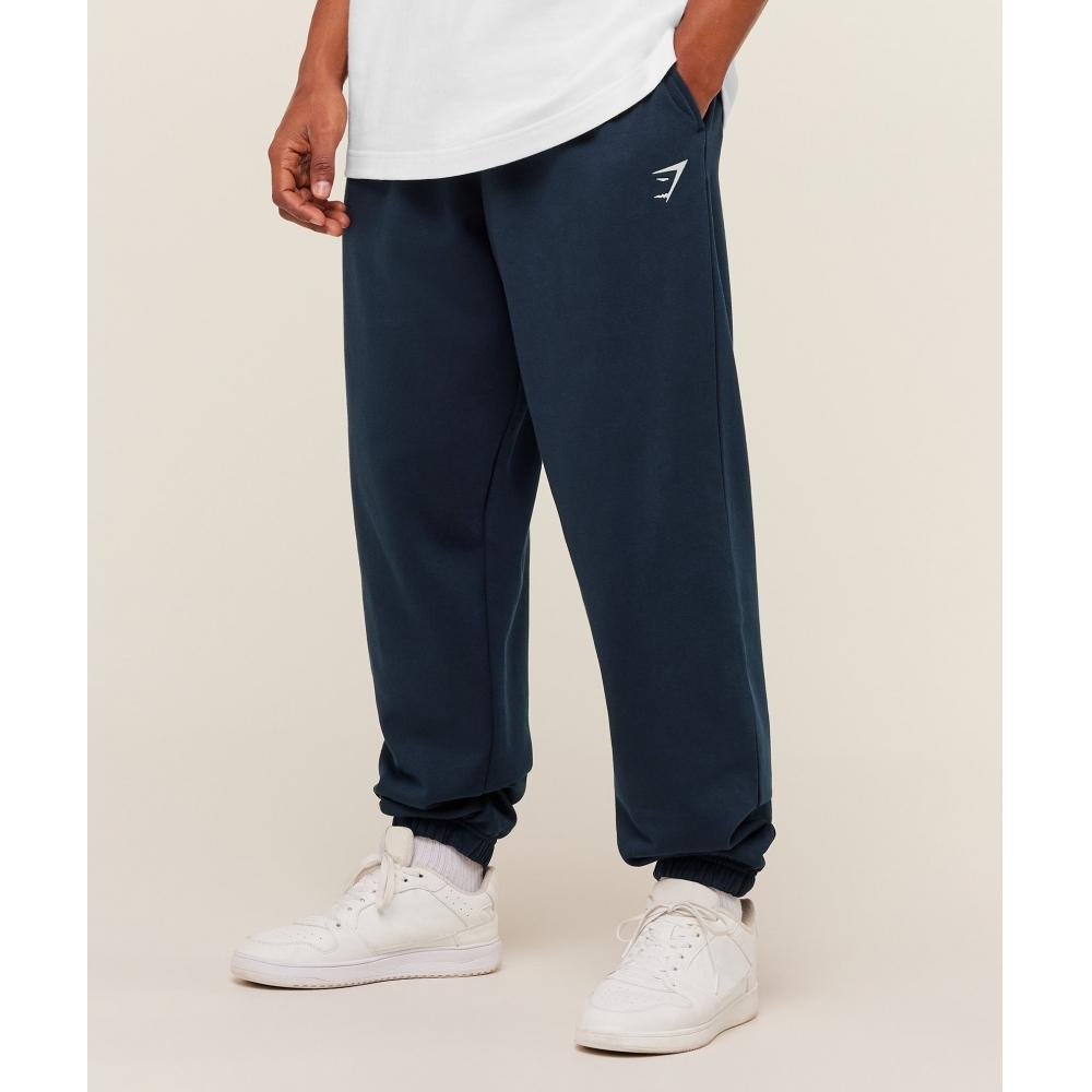 Gymshark Pantalones de chándal Crest Oversized Gs Azul Marino A4c5v Ub9p