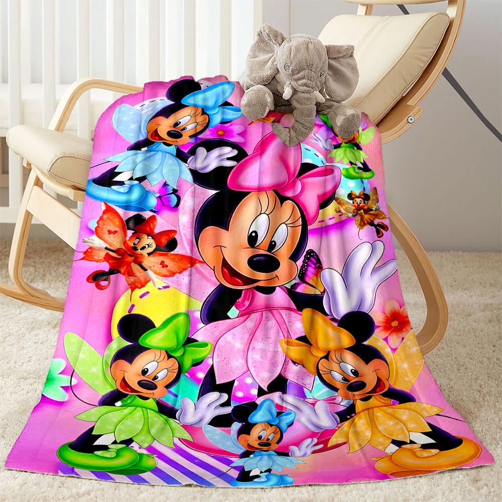 Minnie Mouse Floral Fantasy Blanket Soft & Cozy Suitable for Bed Livingroom Couch Four Seasons Universal Warmthful Decor