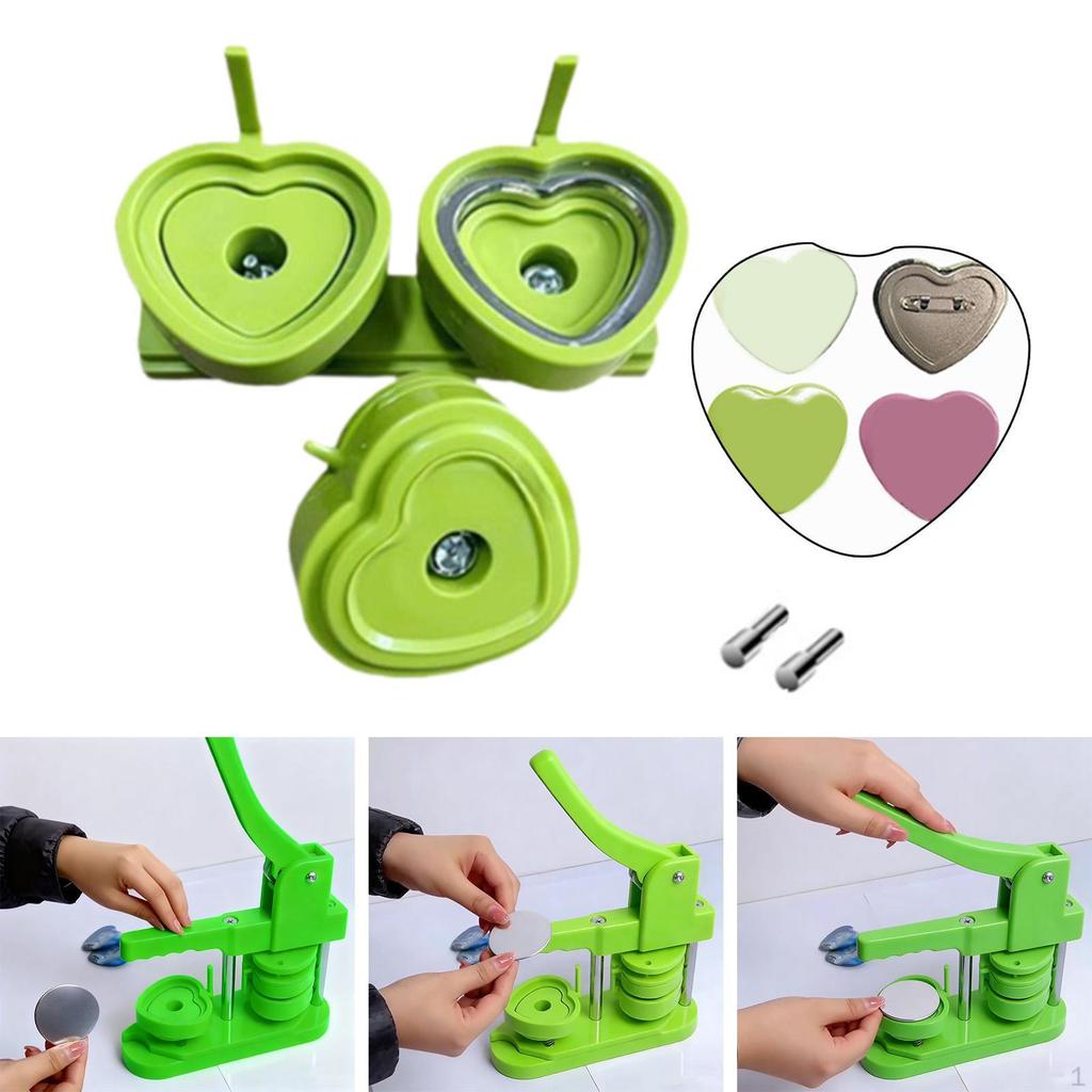 Pin Button Maker Die Model DIY Machine Supplies Interchangeable Heart Shaped for