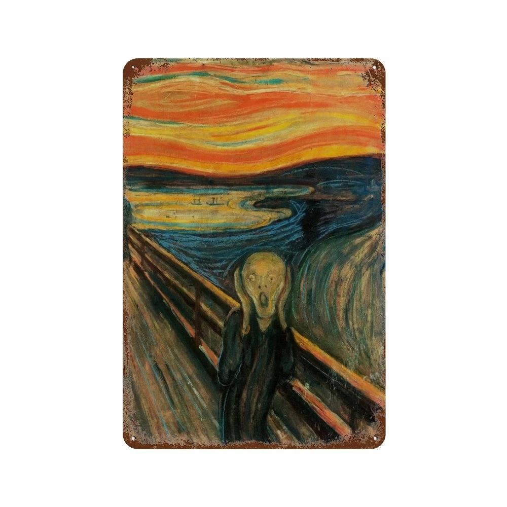 Affiche de Collection de Peintures à l'Huile Célèbres Vintage Décorative Van Gogh Plaque Métallique en Étain Pour Atelier Pièce de Maison Décoration Murale Artistique