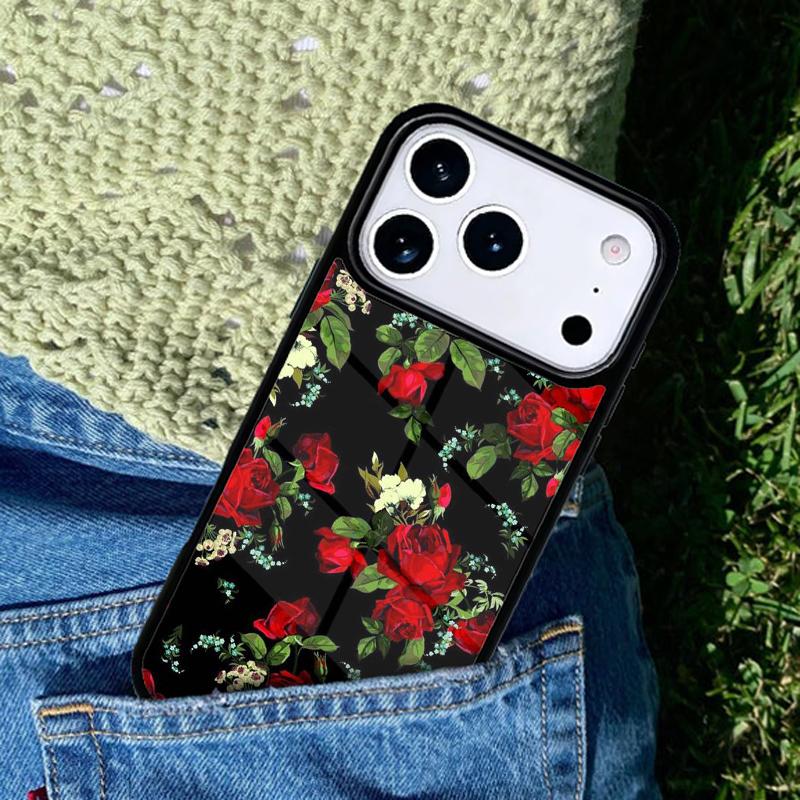 Rose Flower Floral Phone Case For iPhone 17 AIR 16 Pro Max 15 14 Pro 11 12 13 Shockproof Silicone Cover