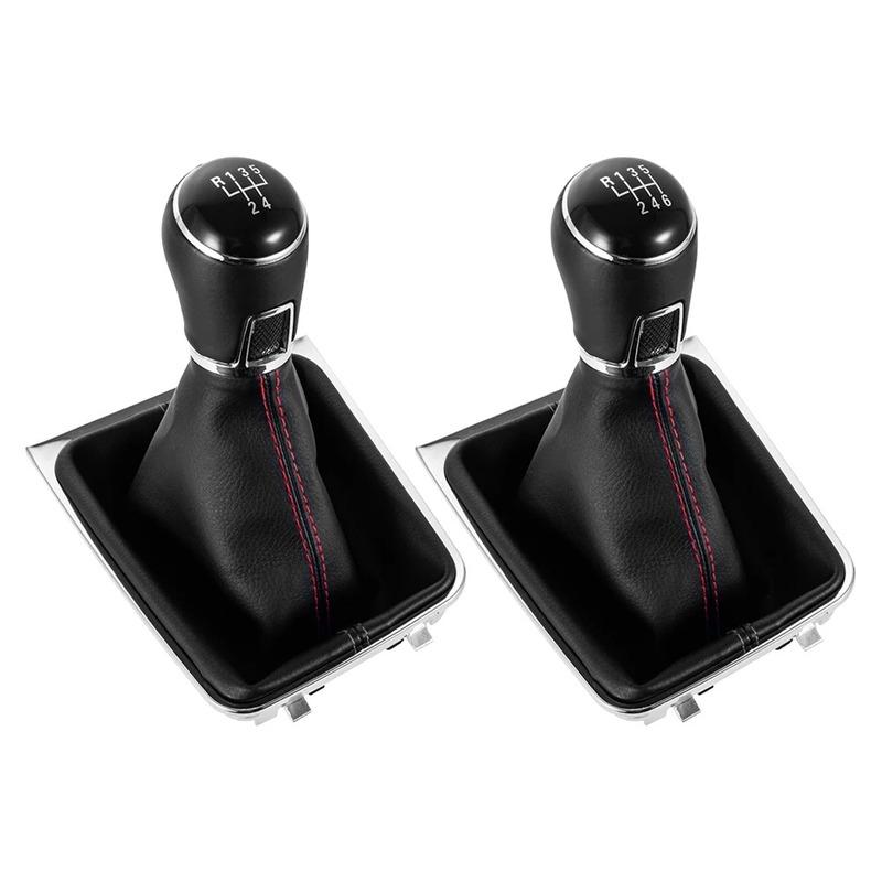 High-quality Manual Car accessories 5/6 Speed Interior Replacement Part Gear Shift Knob For VW Golf 7 MK7  Lever Dust Boot Cover