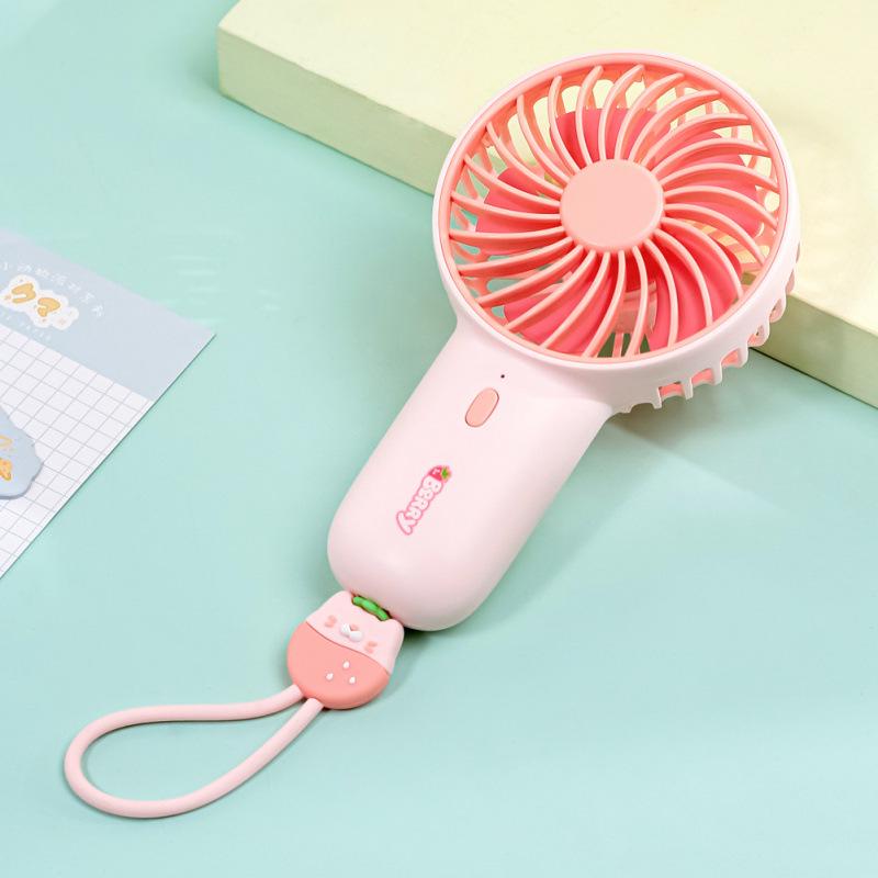 Portable Cute Cartoon USB Mini Fan - Rechargeable Heart Design 86x38x225 mm