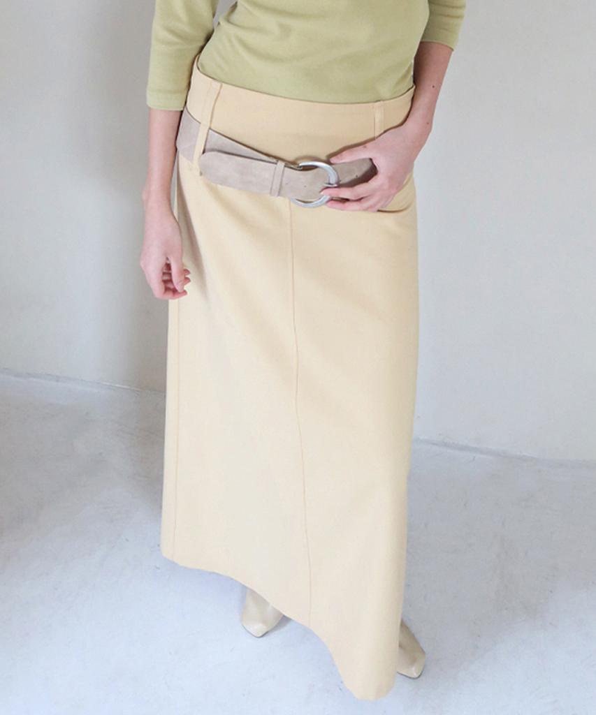M.M.M Double Loops Wide Maxi Skirt_Beige