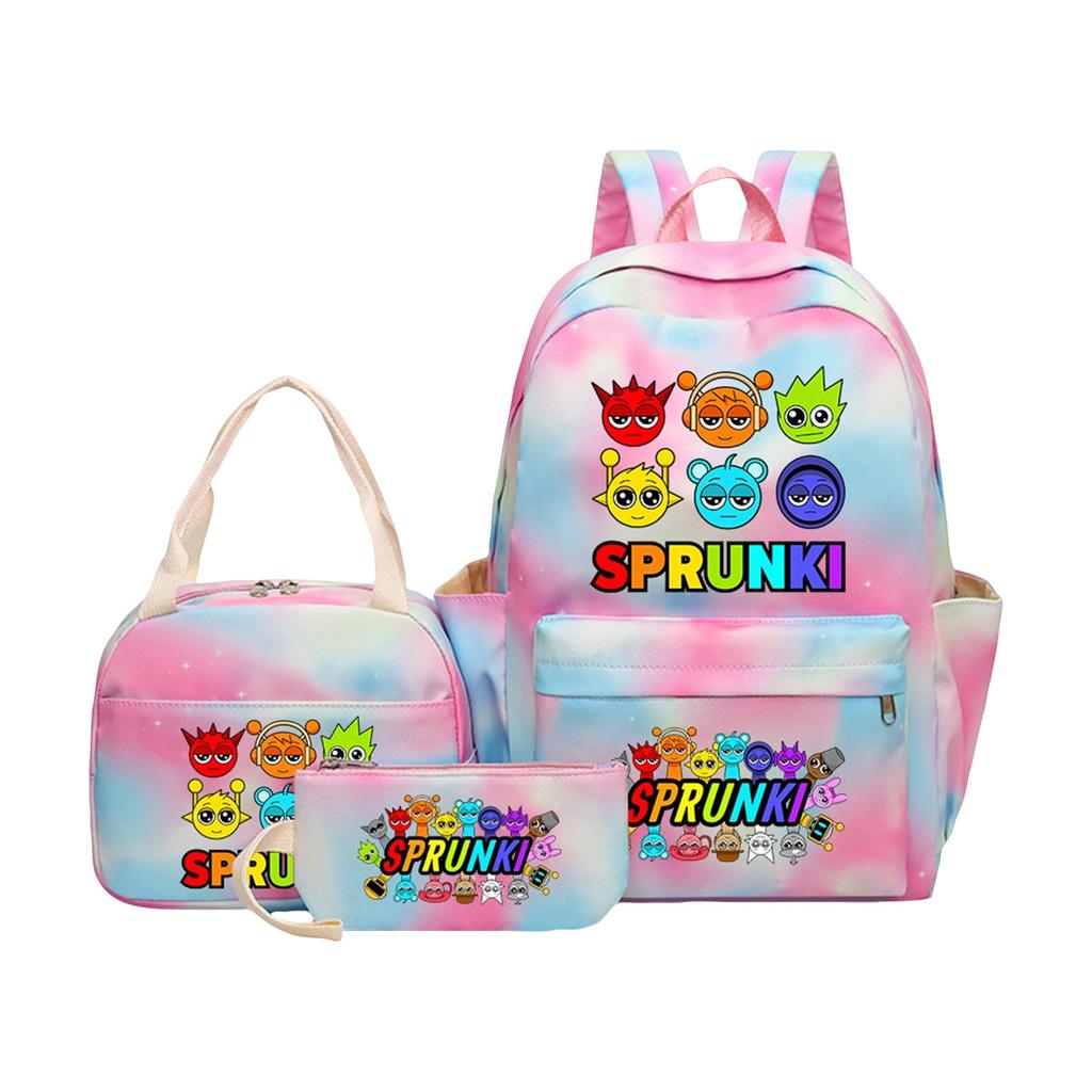 Anime Peripheral Printed Backpack  , Personalized Backpack Storage Bag  ,Three Piece Backpack Lunch Bag Pencil Case Set  ,School Supplies
