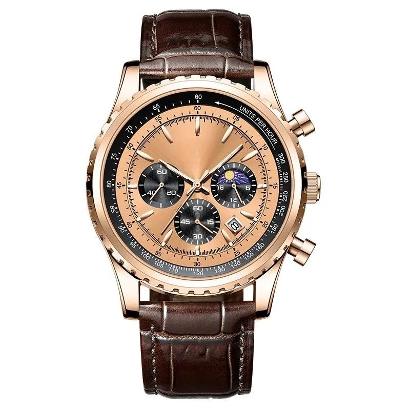 New Mens Watches Top Brand Luxury Men Wrist Watch Leather Quartz Watch Sports Waterproof Male Clock Relogio Masculino+Box