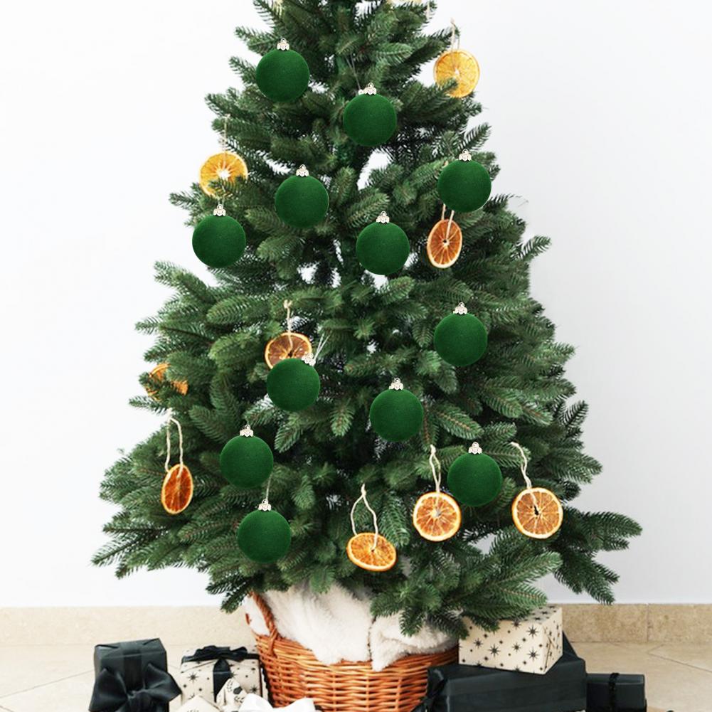 Festive Hanging Decorations Christmas Ball Decorations Flocked Velvet Christmas Ball Ornaments Set for Holiday Party Decor 15