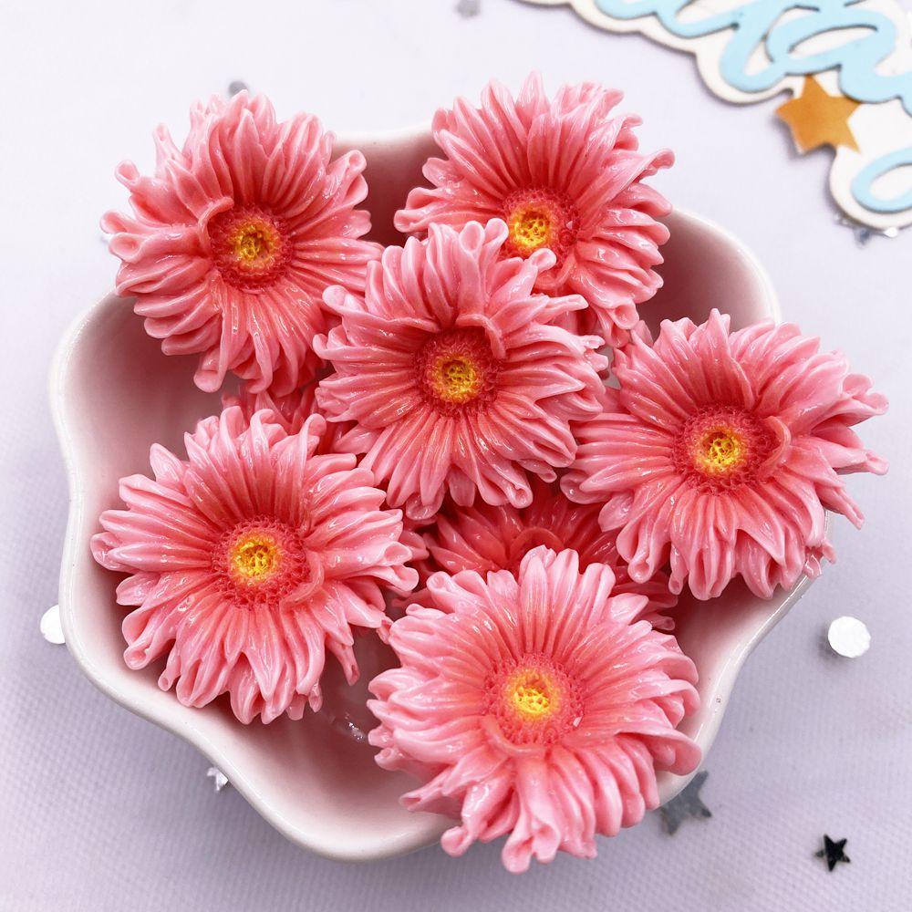 

10 ШТ. Смола Каваи Красочный Расписной Подсолнух Лотос Хризантема Плоская Спинка Цветок Камень Фигурка Скрапбукинг Бант Декор DIY Материалы для Рукоделия