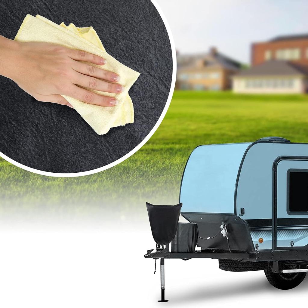 Universal RV Electric Tongue Socket Cover -Weatherproof Protective Cover for Trailer Jacks, 17" H X 15" W, Durable Waterproof Imitation Leather