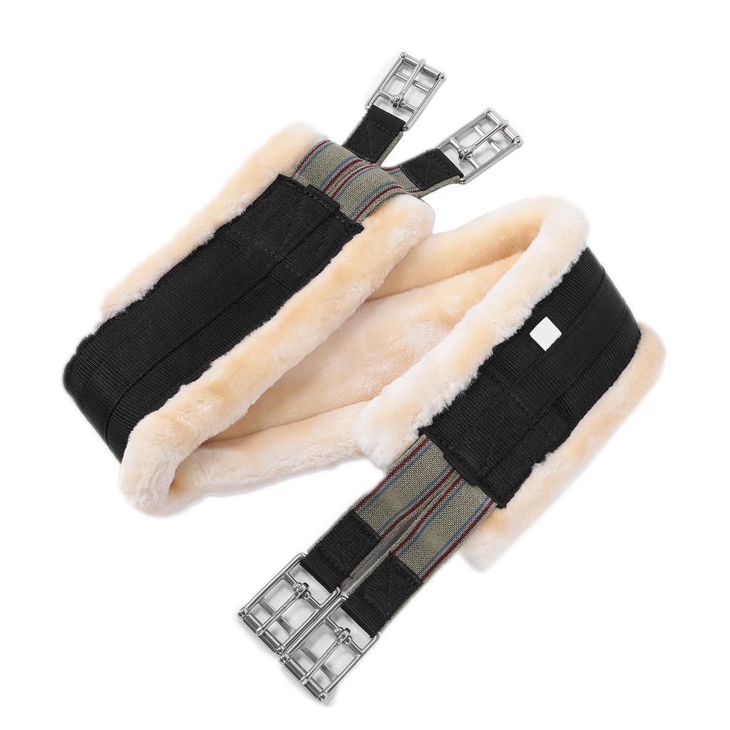 Centură de șa englezească pentru cai, profesională, din lână artificială, căptușită, previne frecarea, cu oțel inoxidabil