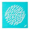 Musubi Furoshiki 50 Himemusubi Adeline Klam Crane Turquoise 50cm Organic Cotton