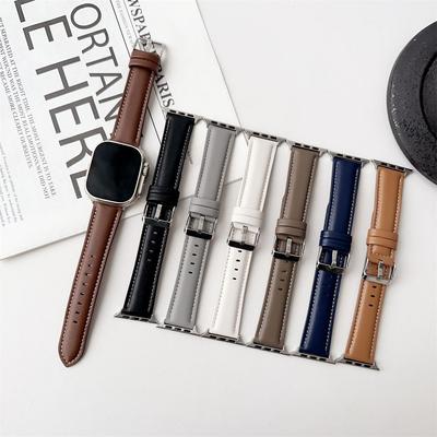 Pasek skórzany do zegarka Apple Wacth - pasek ze skóry naturalnej do zegarka iWatch Series Ultra/9/8/7/6/5/4/3/2/1/SE/SE2022 49 mm 45 mm 44 mm 42 mm 41 mm 40 mm 38 mm