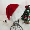 30x42cm Christmas Hat Santa Hat for Adults Unisex Red Velvet and White Brim Xmas Hat for New Year Festive Holiday Party Supplies