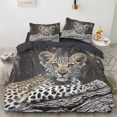 Animal Leopard Print Duvet Cover Set,Bedding Set Twin/Queen/King/240x220cm/140x200 Size,2/3PC Anti-Pilling Bed Linen Decor Gift