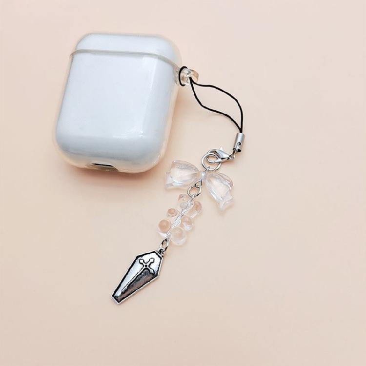 DIY Crystal Heart Phone Strap with Cute Bowknot Wing Heart Phone Strap Keychain