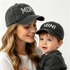 Cappellini da baseball coordinati mamma-figlio "MOM" e "MIN", cappellini da sole in morbido cotone per mamma e bambini, ideali per l'uso quotidiano e all'aperto