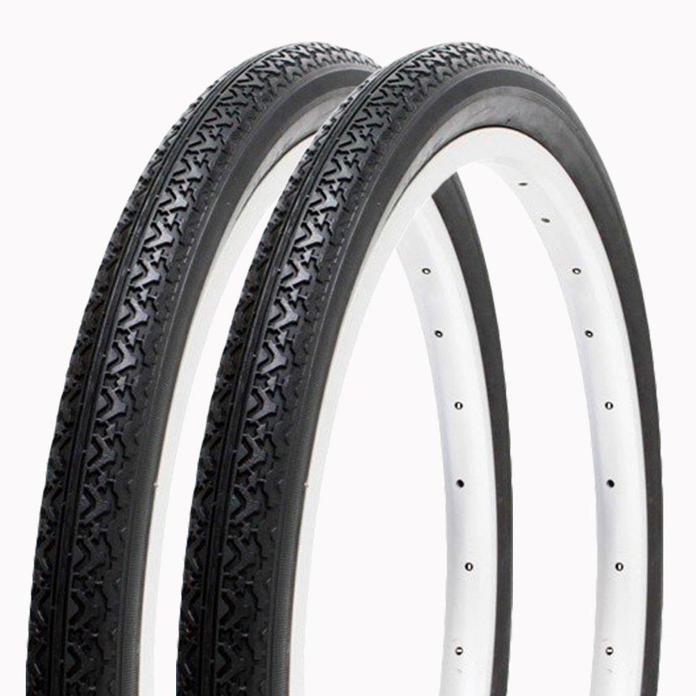 SHINKO SR133 HE Bicycle Tire and Tube Set 20x1.75 Black/Black 20-inch (Pair)