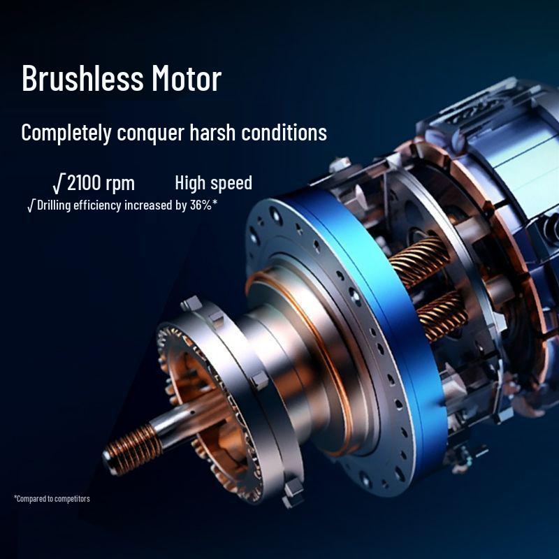 High Power Cordless Brushless Impact Drill with Pure Copper Motor and Rechargeable Lithium Battery