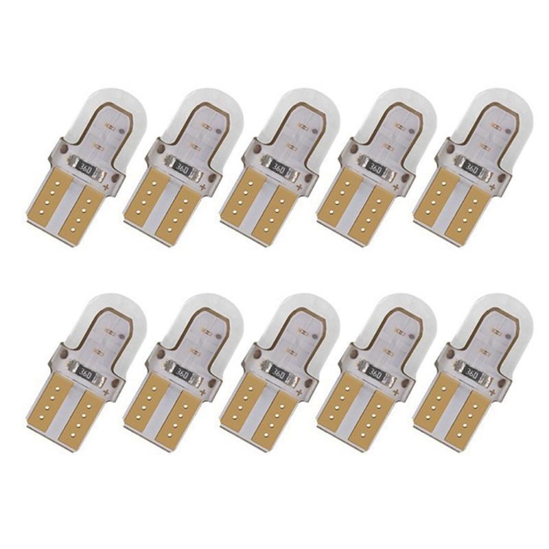 10Pcs Silicone Bright License Lamp Bulbs T10 LED Light Bulb LED Parking Bulb Auto Wedge Clearance Lamp Easy to Use