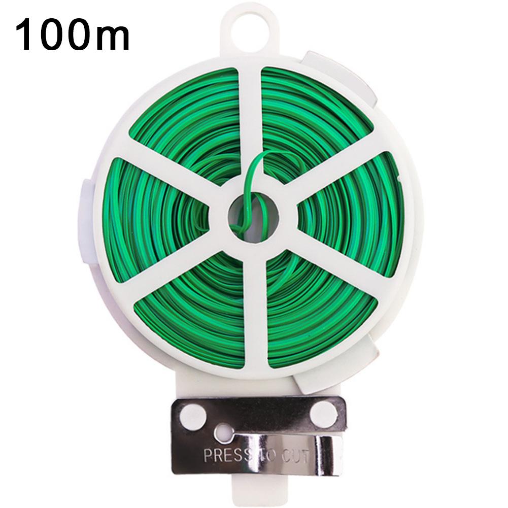 

100M Roll Wire Ties Gardening Climbing Vines Fixed Ropes Flower Plant Support Strap Green Garden Cable Brackets Ties