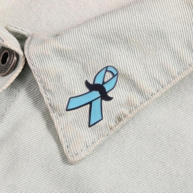 Friendly Blue Ribbon Brooch Pin Lightweight Secure Design For Casual Formal