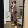 2025 Korean Style Thick Knit Mid-Length Cardigan for Women