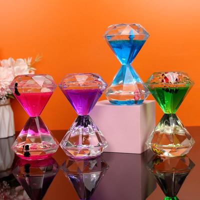 Diamonds Sand Hourglasses Colorful Liquid Timer Anxiety Relief Liquid Motion Timer Bubble Timer Oil Hourglaslock Decor Girl Gift